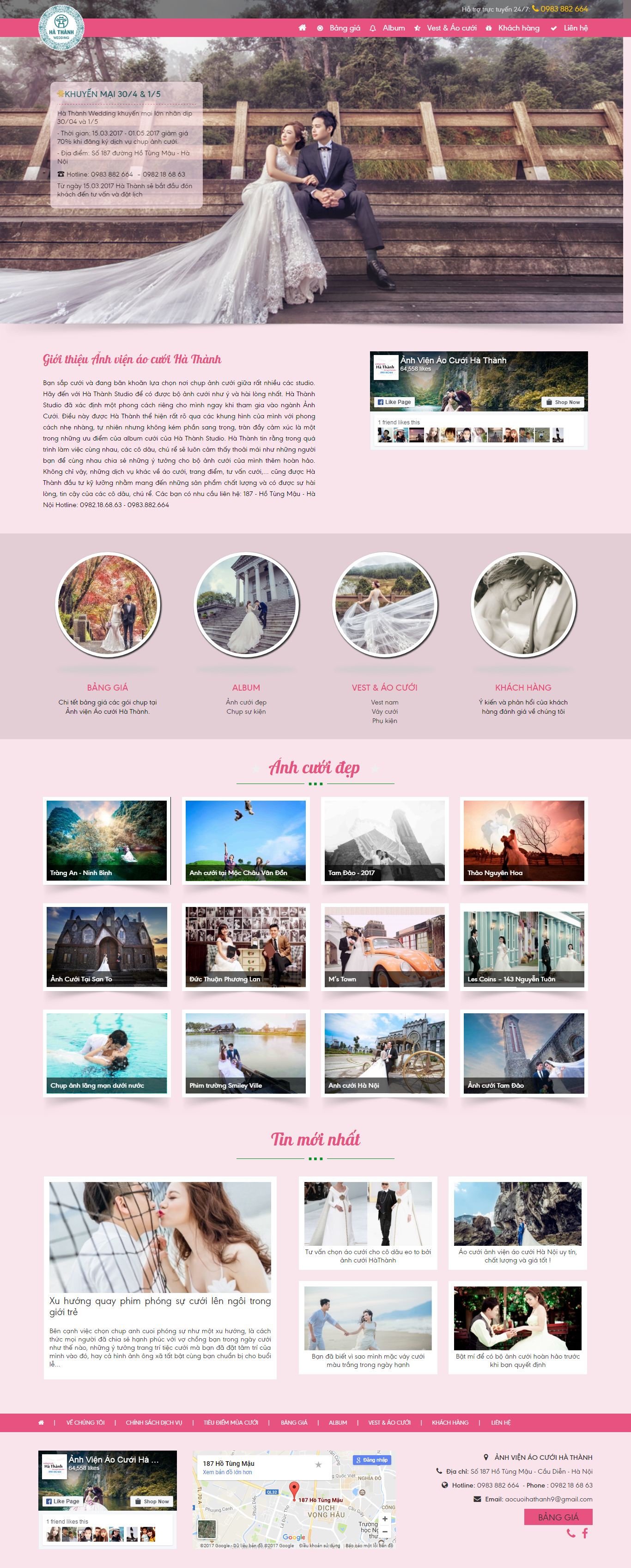 Thiết kế website Áo cưới Hà Thành đẹp, chuyên nghiệp chuẩn SEO